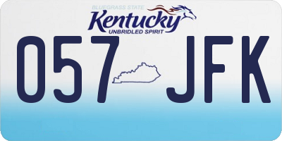 KY license plate 057JFK