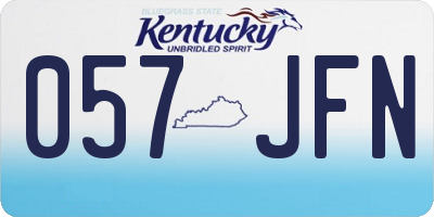 KY license plate 057JFN