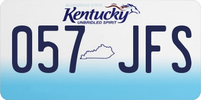 KY license plate 057JFS