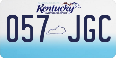 KY license plate 057JGC