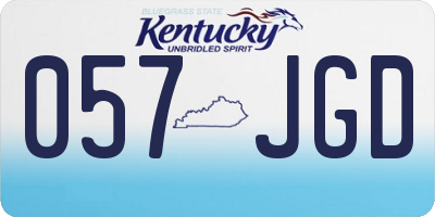 KY license plate 057JGD
