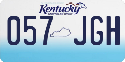 KY license plate 057JGH