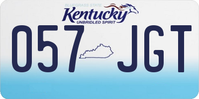 KY license plate 057JGT