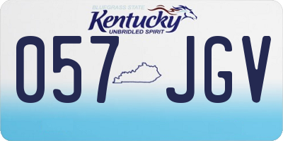 KY license plate 057JGV
