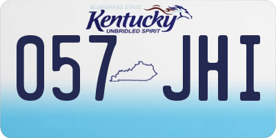 KY license plate 057JHI