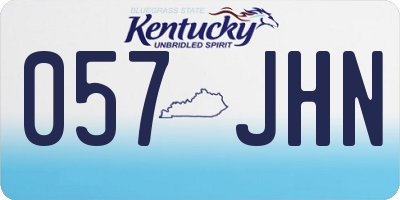 KY license plate 057JHN