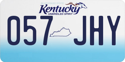 KY license plate 057JHY