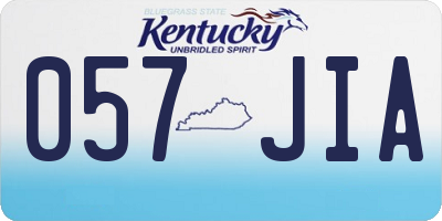 KY license plate 057JIA