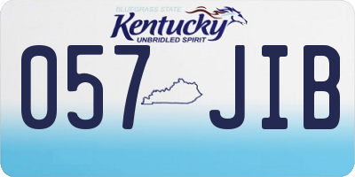 KY license plate 057JIB