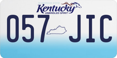 KY license plate 057JIC