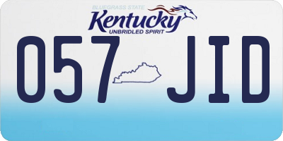KY license plate 057JID