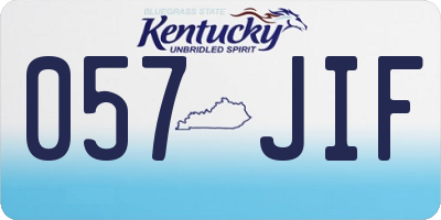 KY license plate 057JIF