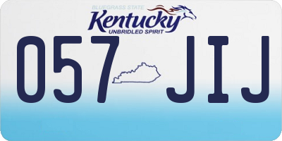 KY license plate 057JIJ