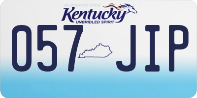 KY license plate 057JIP