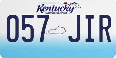 KY license plate 057JIR