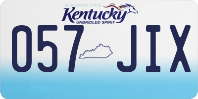 KY license plate 057JIX