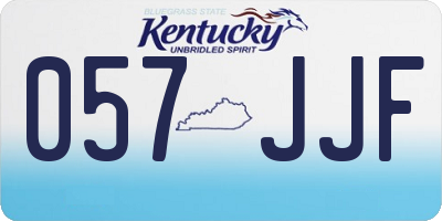 KY license plate 057JJF