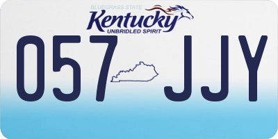 KY license plate 057JJY