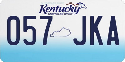 KY license plate 057JKA