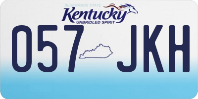 KY license plate 057JKH