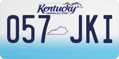 KY license plate 057JKI
