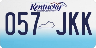 KY license plate 057JKK