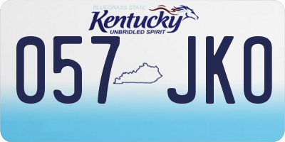 KY license plate 057JKO