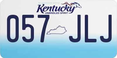 KY license plate 057JLJ