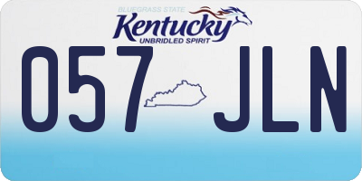 KY license plate 057JLN