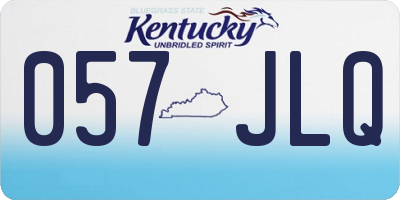 KY license plate 057JLQ