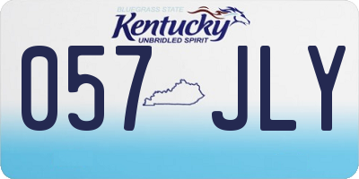 KY license plate 057JLY