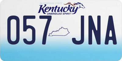 KY license plate 057JNA