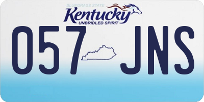 KY license plate 057JNS