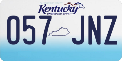 KY license plate 057JNZ
