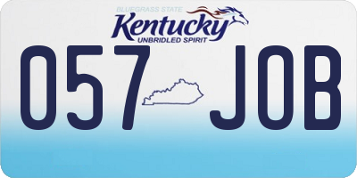KY license plate 057JOB