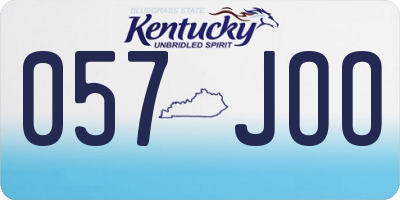 KY license plate 057JOO