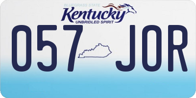 KY license plate 057JOR