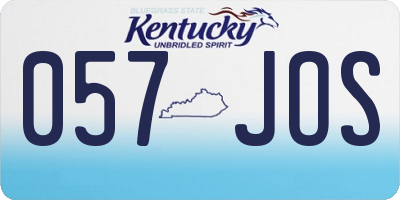 KY license plate 057JOS