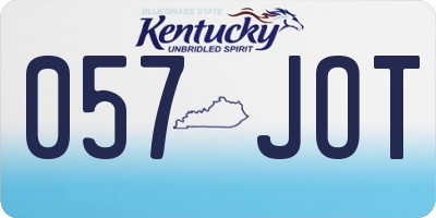 KY license plate 057JOT