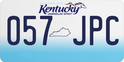 KY license plate 057JPC