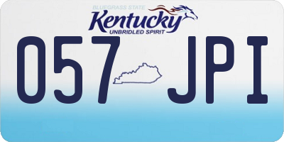 KY license plate 057JPI