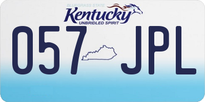 KY license plate 057JPL