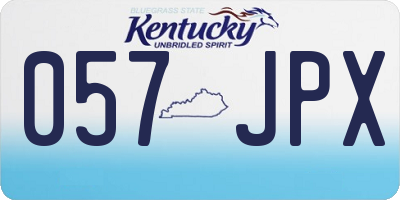 KY license plate 057JPX