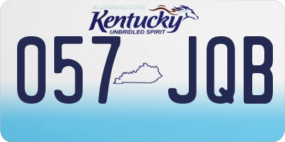 KY license plate 057JQB