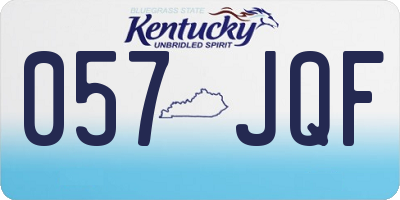 KY license plate 057JQF