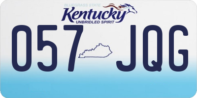 KY license plate 057JQG