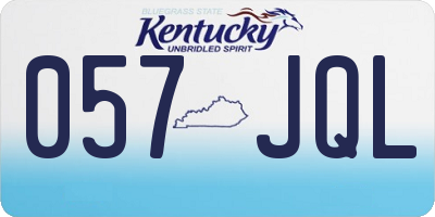 KY license plate 057JQL