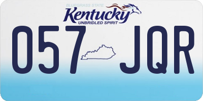 KY license plate 057JQR