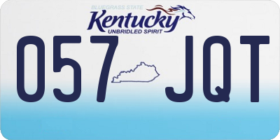 KY license plate 057JQT