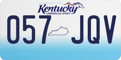 KY license plate 057JQV
